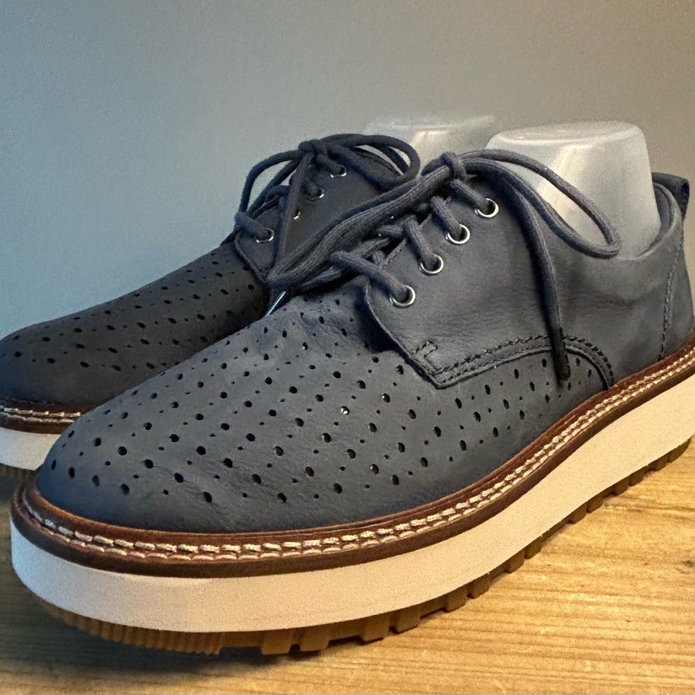 New Clark’s Orianna Move Wedge Derby Navy Size 11